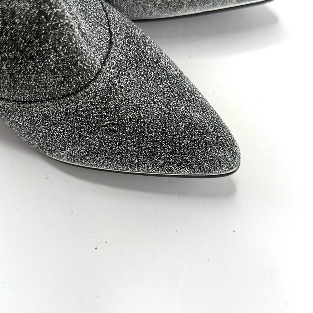 Nicole Miller Silver Metallic Pointed Toe Stiletto Boots Size 10 - Picture 6 of 7